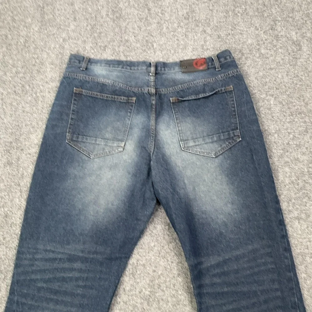 Ecko Unltd. Slim Straight‎ Jeans Mens 40x30 Blue Medium Wash Denim Pants Casual